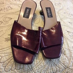 Burgundy Patent Leather Slide